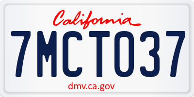 CA license plate 7MCT037