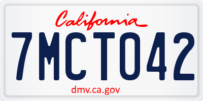 CA license plate 7MCT042