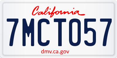CA license plate 7MCT057