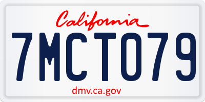 CA license plate 7MCT079