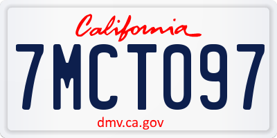 CA license plate 7MCT097
