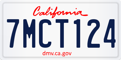 CA license plate 7MCT124