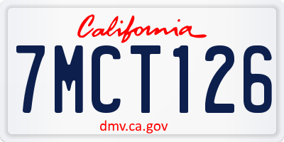 CA license plate 7MCT126