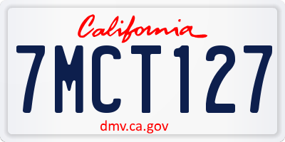 CA license plate 7MCT127