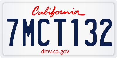 CA license plate 7MCT132