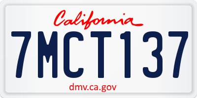 CA license plate 7MCT137