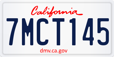 CA license plate 7MCT145