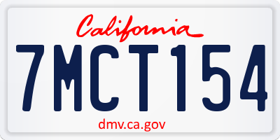 CA license plate 7MCT154