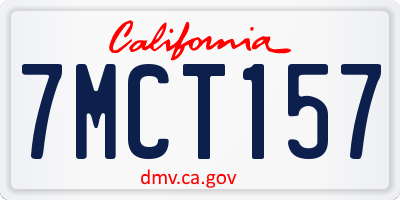 CA license plate 7MCT157