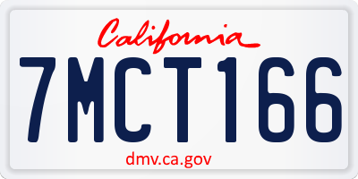 CA license plate 7MCT166