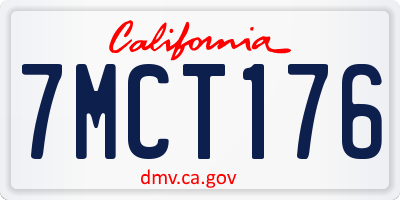 CA license plate 7MCT176
