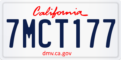 CA license plate 7MCT177