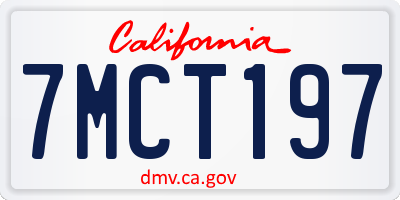 CA license plate 7MCT197