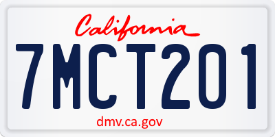 CA license plate 7MCT201