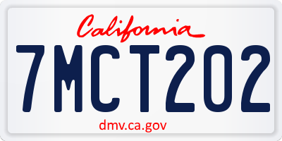 CA license plate 7MCT202