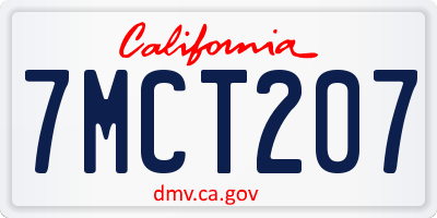 CA license plate 7MCT207