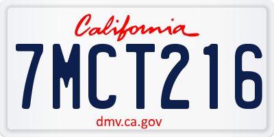 CA license plate 7MCT216