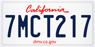 CA license plate 7MCT217
