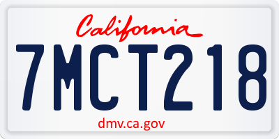 CA license plate 7MCT218