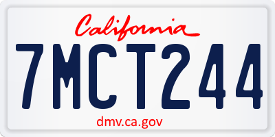 CA license plate 7MCT244