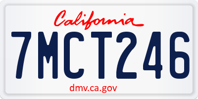 CA license plate 7MCT246