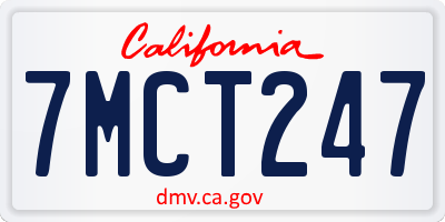 CA license plate 7MCT247