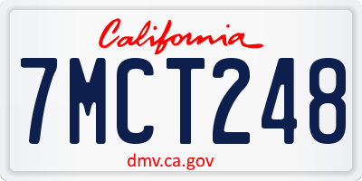 CA license plate 7MCT248