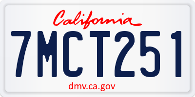 CA license plate 7MCT251