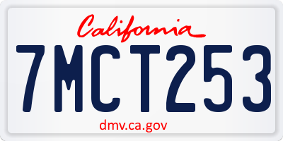 CA license plate 7MCT253