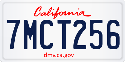 CA license plate 7MCT256