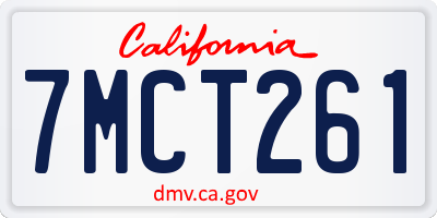 CA license plate 7MCT261