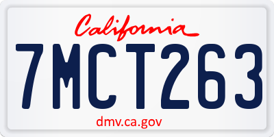 CA license plate 7MCT263