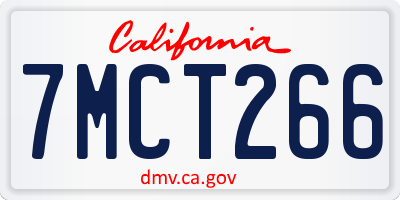 CA license plate 7MCT266