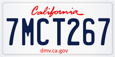 CA license plate 7MCT267