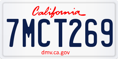 CA license plate 7MCT269