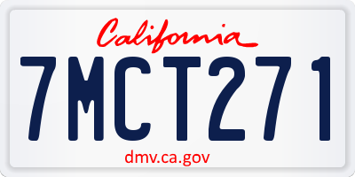 CA license plate 7MCT271