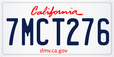 CA license plate 7MCT276