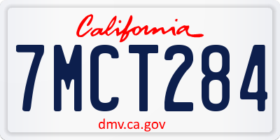 CA license plate 7MCT284