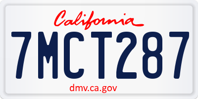 CA license plate 7MCT287