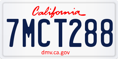 CA license plate 7MCT288