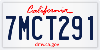 CA license plate 7MCT291