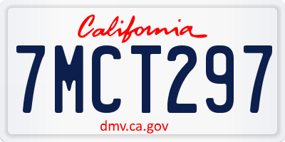 CA license plate 7MCT297