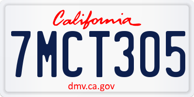 CA license plate 7MCT305