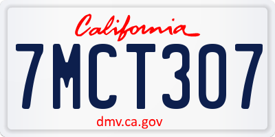 CA license plate 7MCT307
