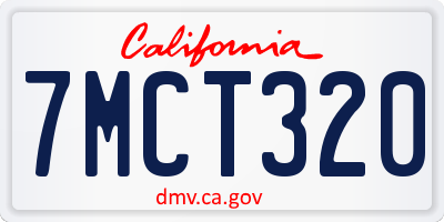 CA license plate 7MCT320