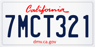 CA license plate 7MCT321