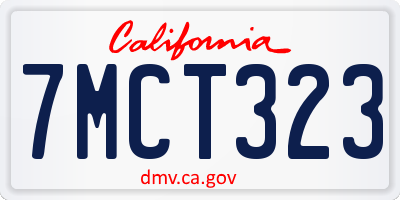 CA license plate 7MCT323