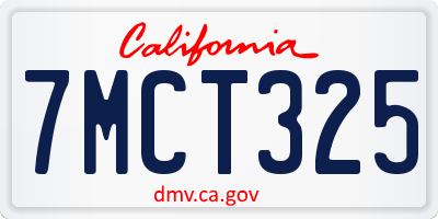 CA license plate 7MCT325