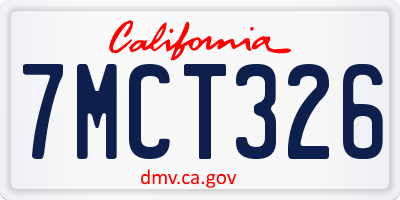 CA license plate 7MCT326