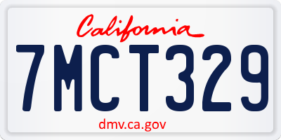 CA license plate 7MCT329